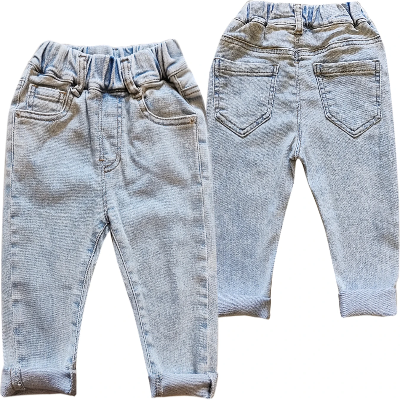 

5161 голубые детские джинсы, детские джинсовые брюки с эластичной резинкой на талии