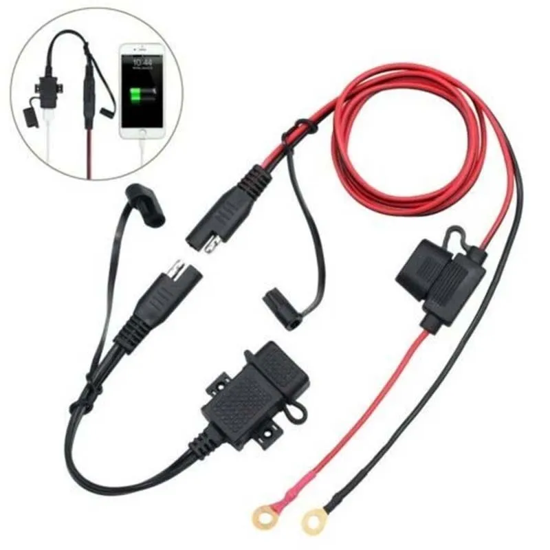 

MICTUNING SAE to USB Cable Adapter With Inline Fuse Waterproof USB Charge Wire Fast Port For Motorcycle Cellphone Tablet GPS