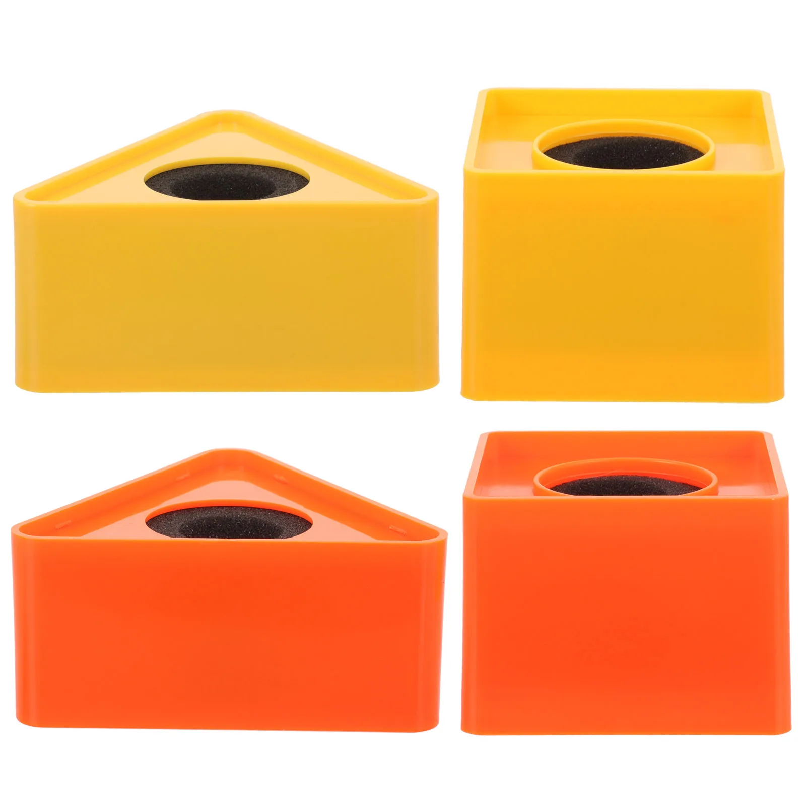 

4pcs Triangular Square Mic Flag Station For Handheld Abs Shell Sponge Core Lightweight Portable Interview Microphone Prop
