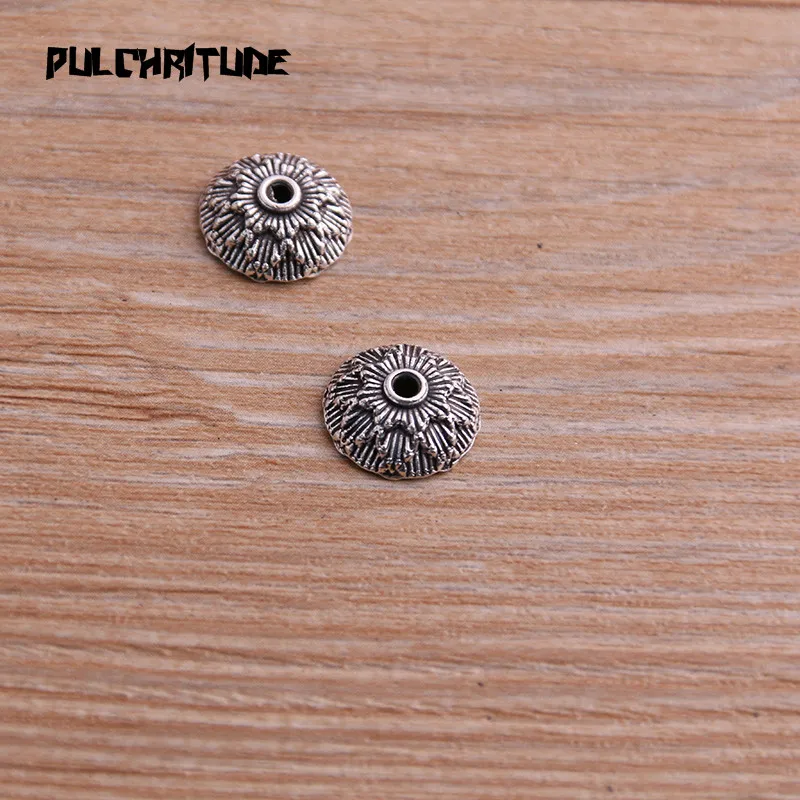 50pcs 4*12*12mm Two Color Receptacle Hollow Small Flower DIY Spaced Jewelry Accessories Charms For Jewelry Making