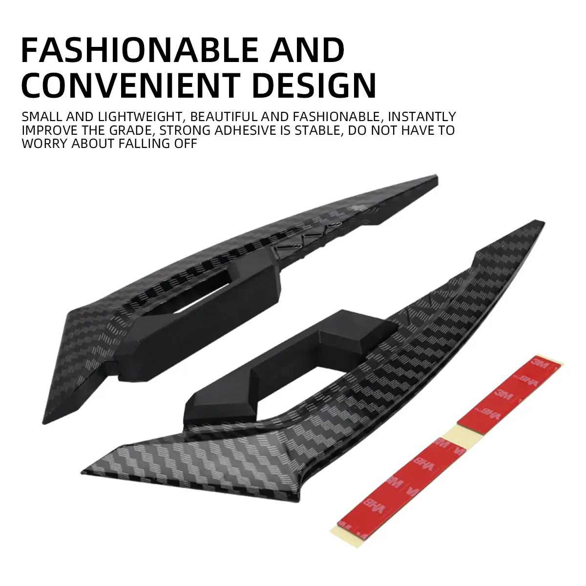 1pair Universal Motorcycle Front Decorative Front Fairing Winglets Spoilers Carbon Black Winglets Front Side Spoiler Accessories