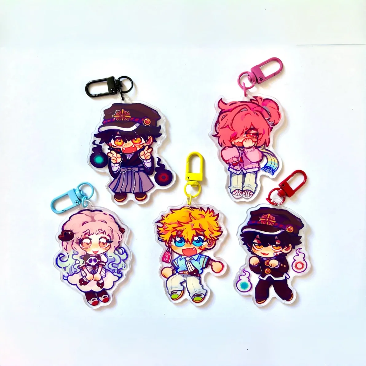 Cute Chibi Acrylic Keychain, Anime Style Cartoon Character Charm Key Ring, For Backpack Purse Keys, Collectible Gift for Teens