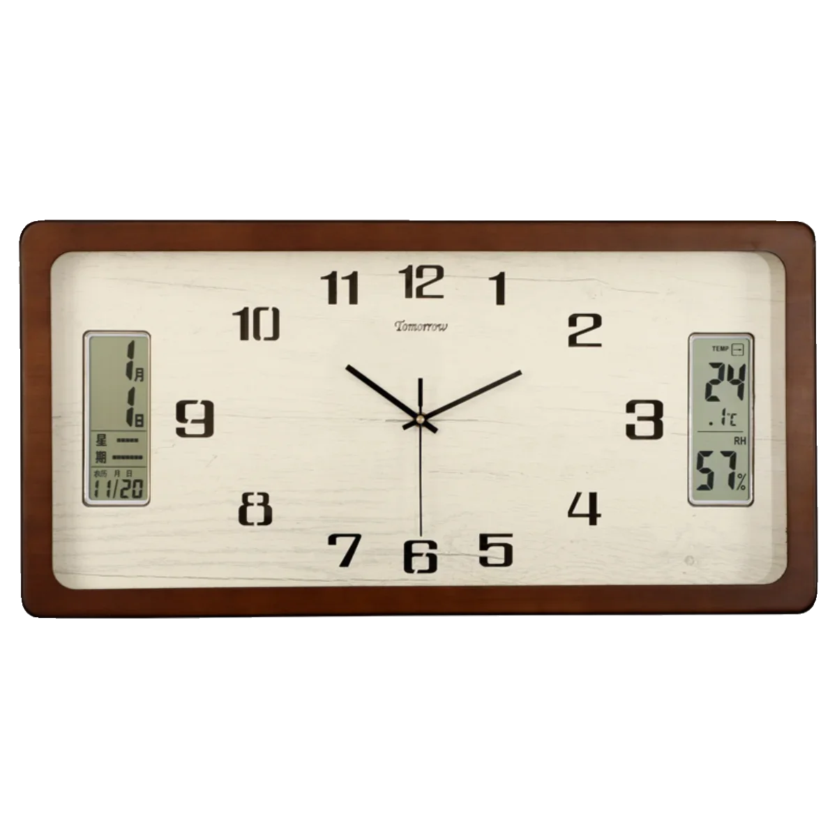 

Horizontal version, new Chinese style, clock, wall clock, living room, home, with calendar, retro, decoration
