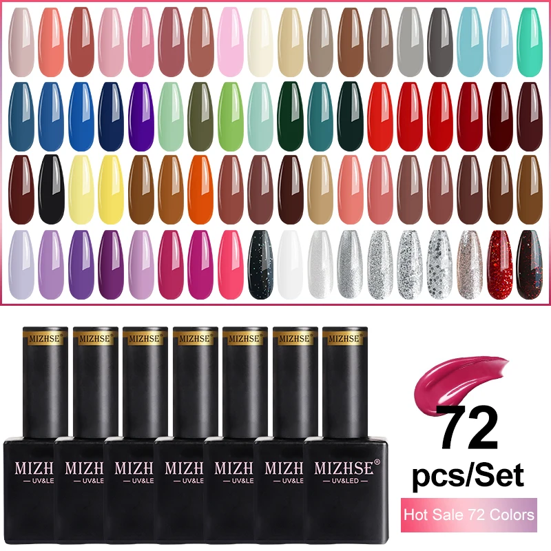 

MIZHSE 15ml Pure Color Gel Full Coverage Beautiful Semi Permanent Soak Off UV LED Gel Nail Polish Gel Lacquer Nail Art Gel