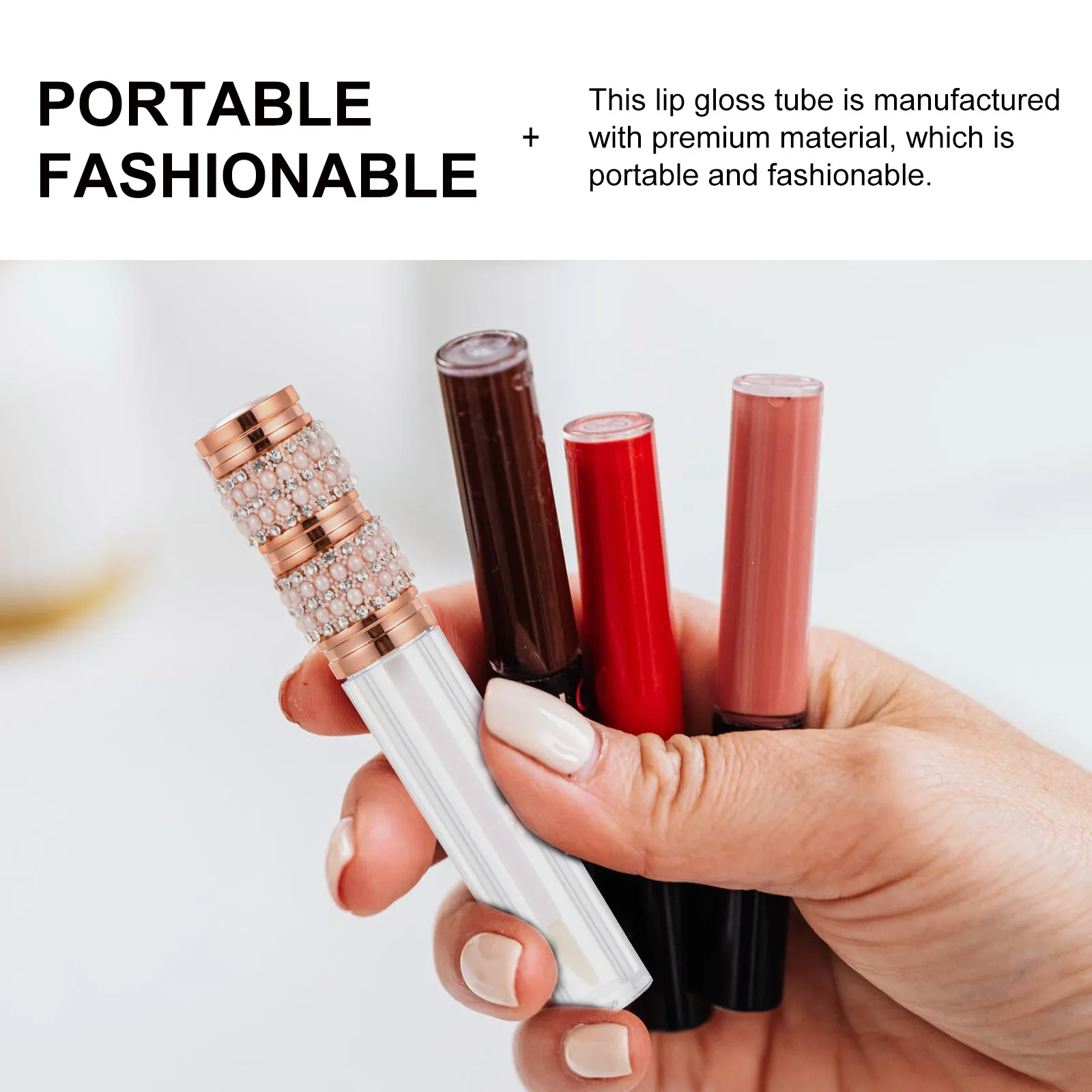 5 stks Glans Buis Hervulbare Lege Glans Containers Draagbare Lippenbalsem Flessen Voor Vrouwen Meisjes Diy Lip Kleur Monster opslag