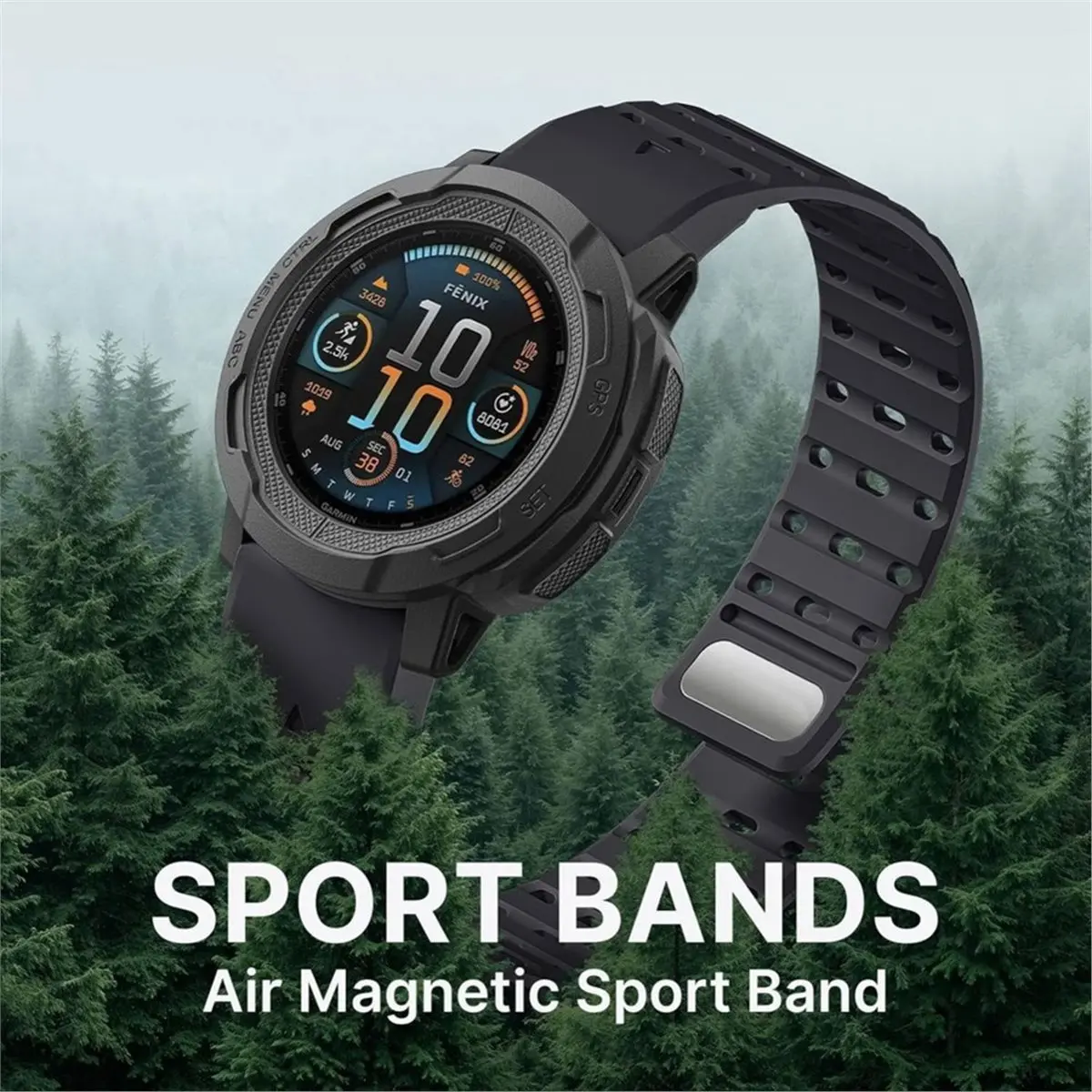 (A99Z] Soft Silicone Magnetic Watch Band for Sportwatch 22mm Strap for E/8 7/6/5/Forerunner 965/955 A