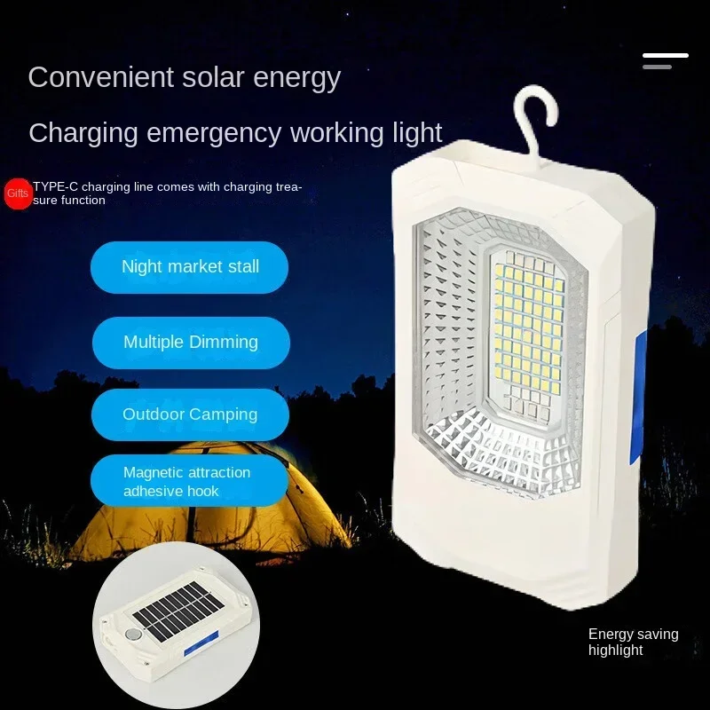 Solar Outdoor Folding Light Portable 3 Mode Rechargeable LED Bulb Search Lights Camping Torch Emergency Lamp for Power Outages