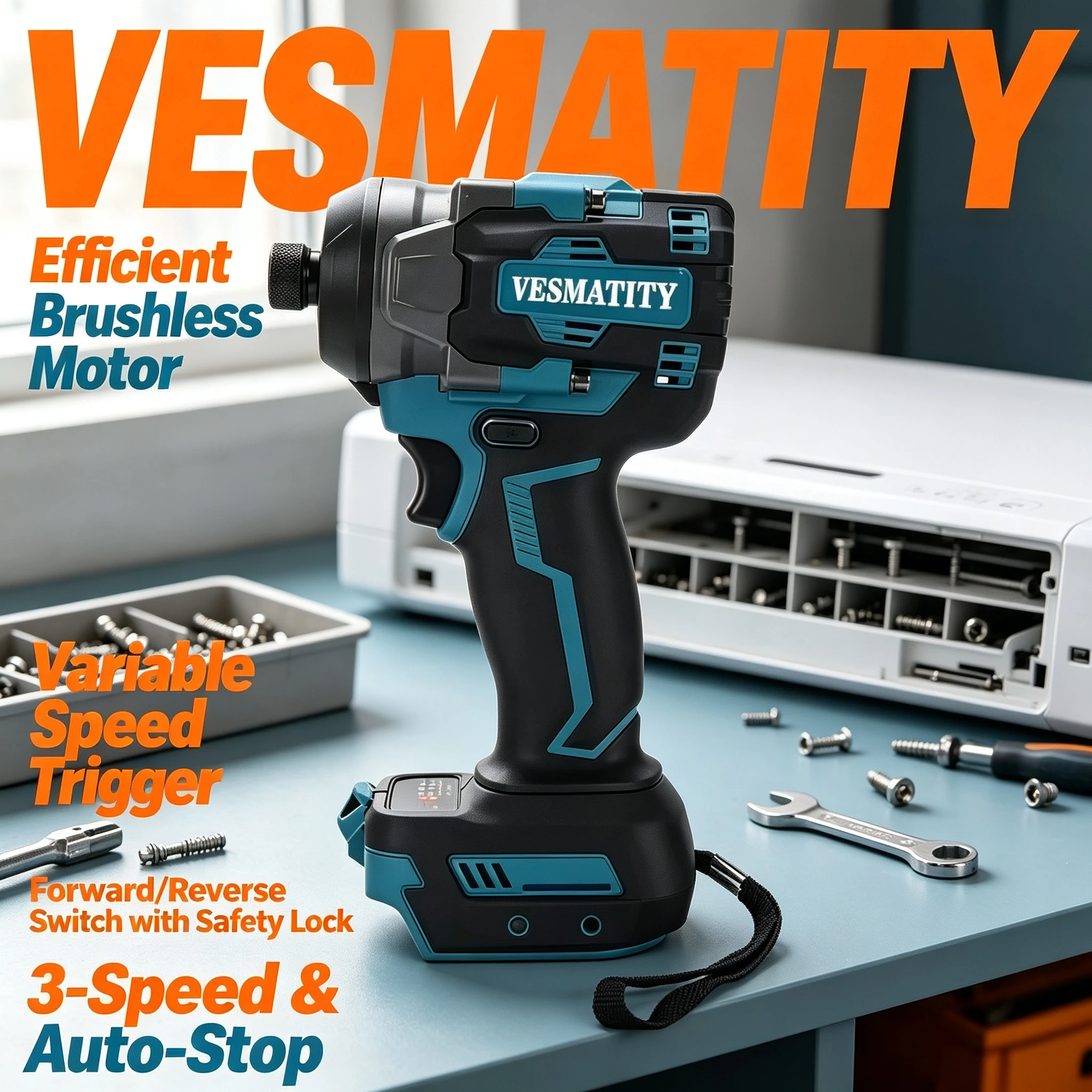 Heavy Equipment Battery - VESMATITY High Torque Impact Wrench 18V