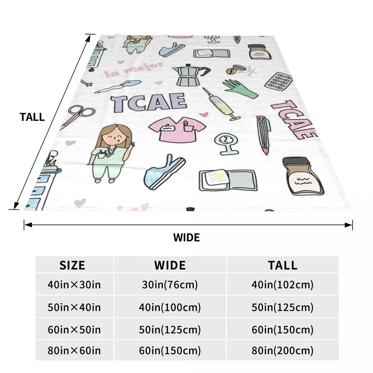 Kreskówka lekarz pielęgniarka Enfermera En Apuros koce ciepły flanelowy koc na narzutę do sypialni w biurze
