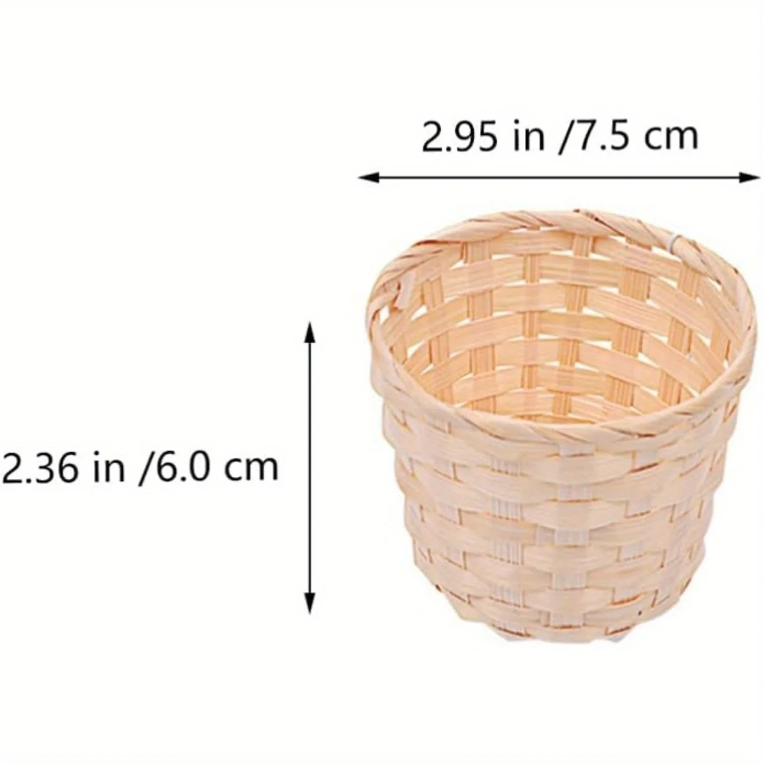 Woven Flower Basket Small Wicker Baskets For Crafts Candy  Buckets Bamboo Desk Hyacinth Basket Plant Food Toy Snack Basket Blush