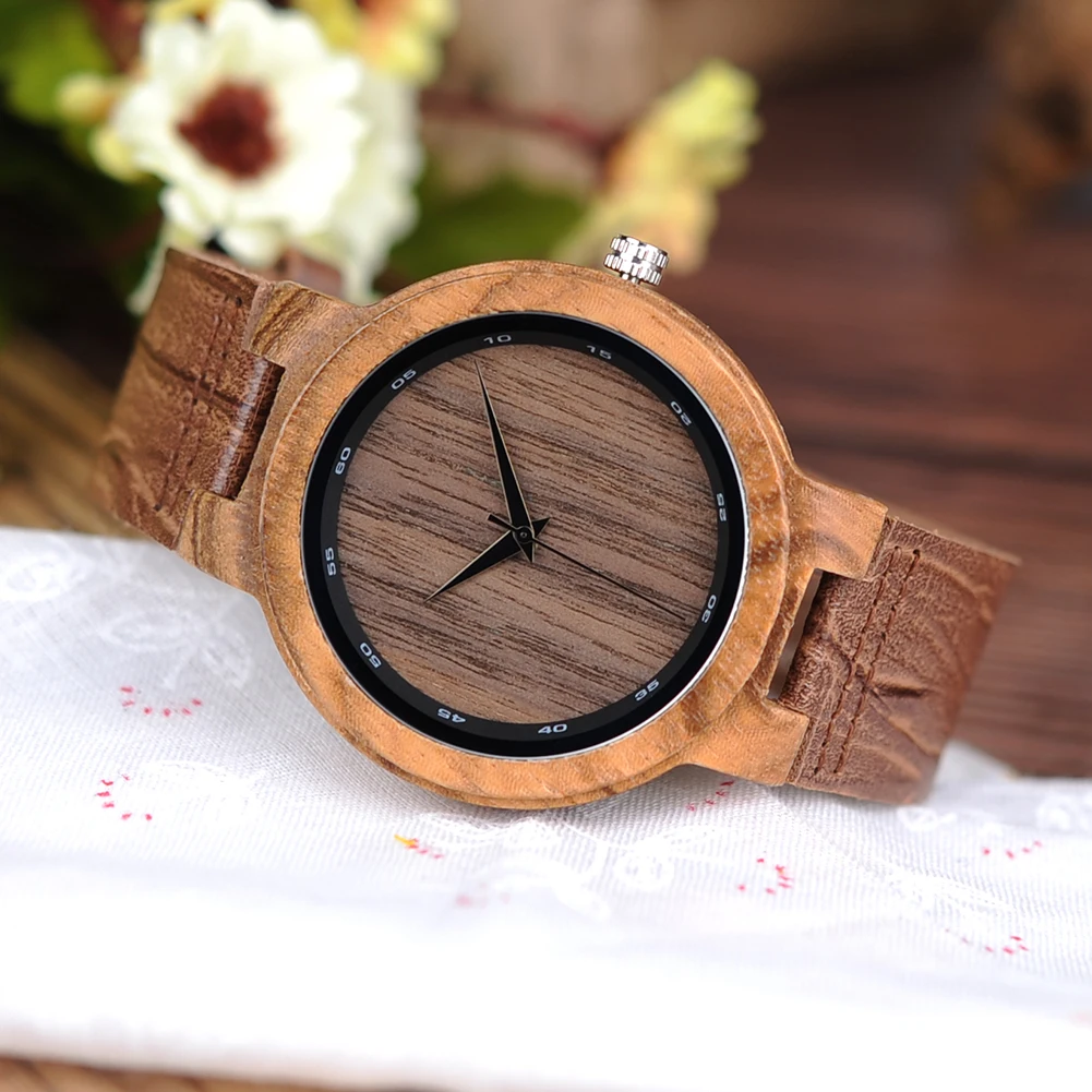 BOBO BIRD Wooden Men\'s Watches Leather Watch For Men Handmade Quartz Wristwatches For Men Wood Timepieces Male Clock Custom