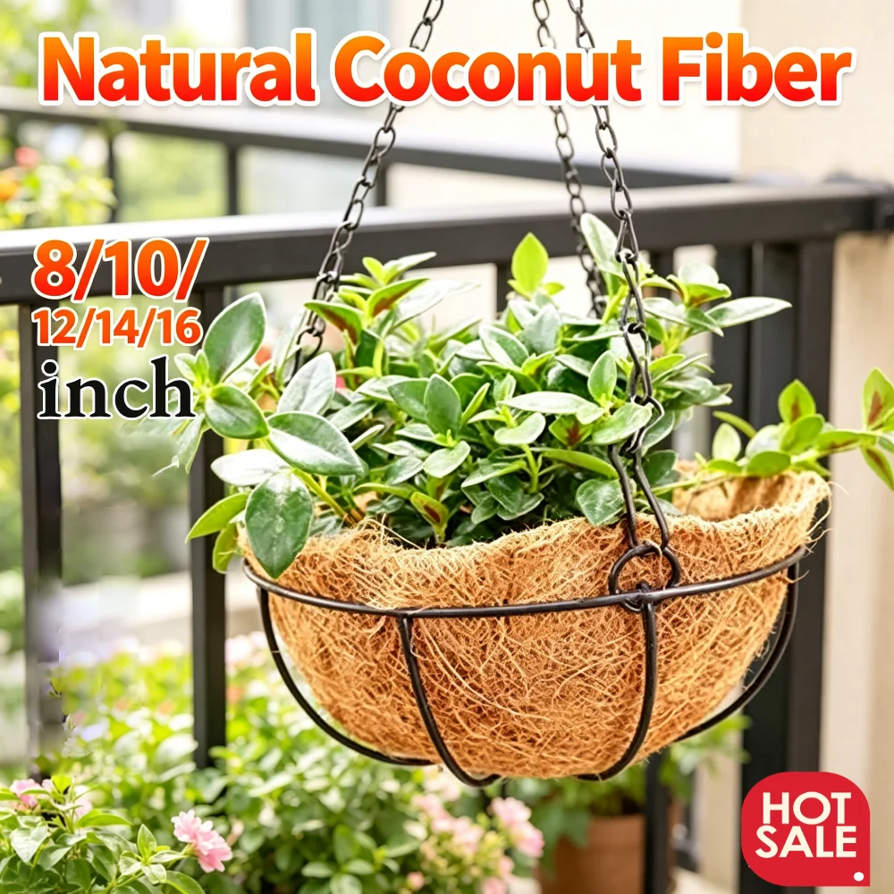 High Quality Coconut Shell Liners for Baskets and Planters Eco Friendly Durable Plant Fiber Material 8 Inch to 16 Inch Sizes