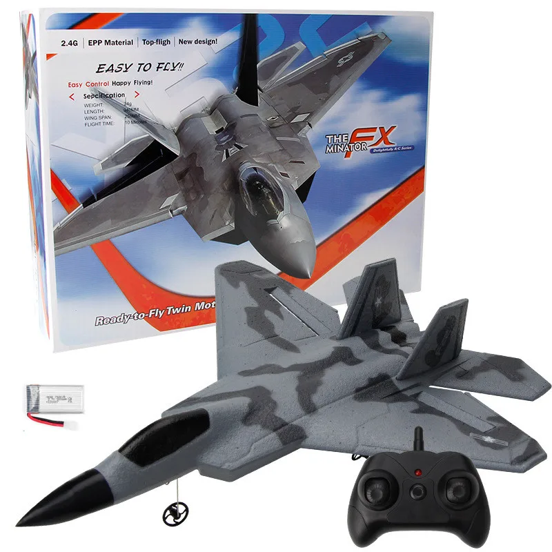 Fx622 2.4ghz Remote Control Plane Fixed Wing Small F22 Fighter Aircraft Model Toy Rc Glider For Boys Gifts