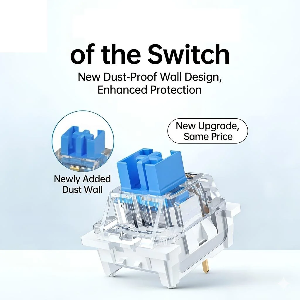 Hot-Swappable Mechanical Keyboard Switches with Keycap Puller Compatible for DIY Builds Crisp Click Sound Plug-and-Play - Compat