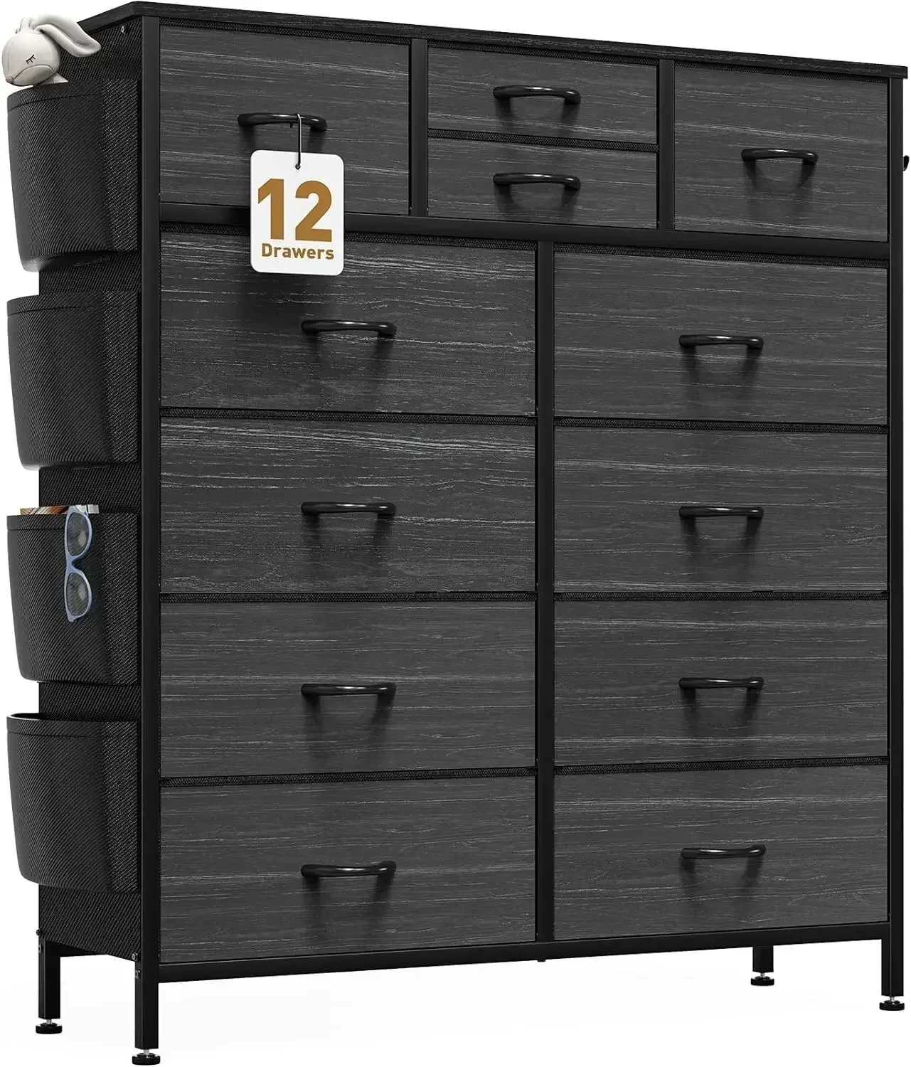 

12 Drawers, Chest of Drawers with Side Pockets and Hooks,There are many models of this product. Please note the difference