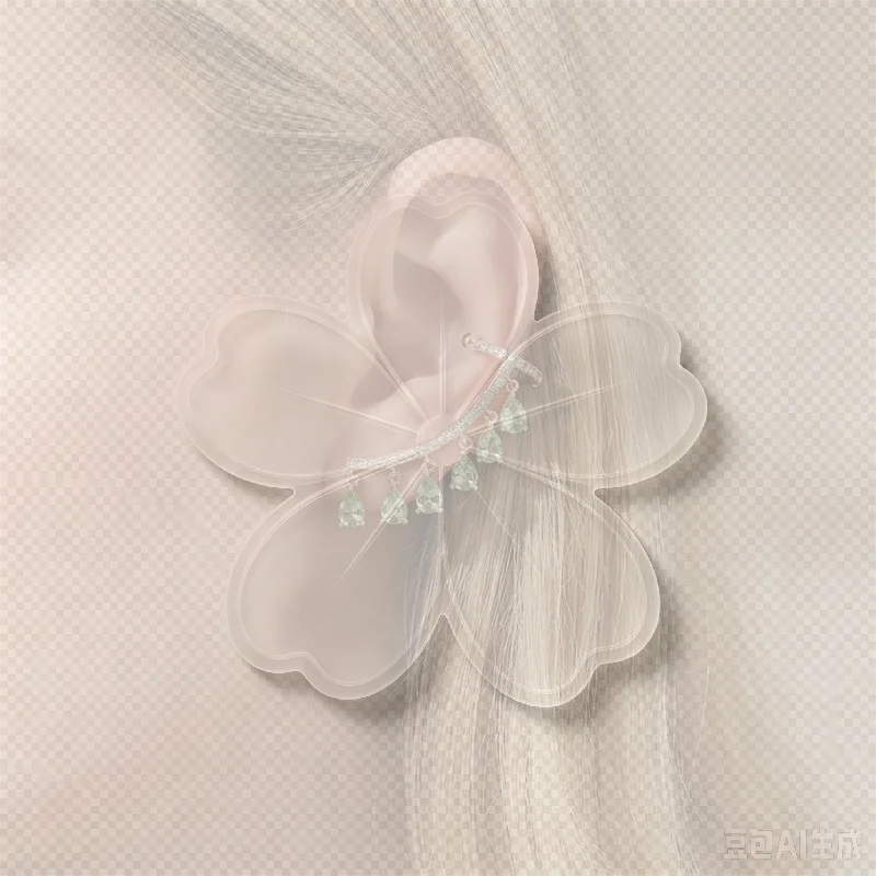Crystal Water Drop Ear Cuff Earrings For Women Vintage Drop Rhinestone Ear Crawler Earring Non Piercing Earrings Boho Jewelry
