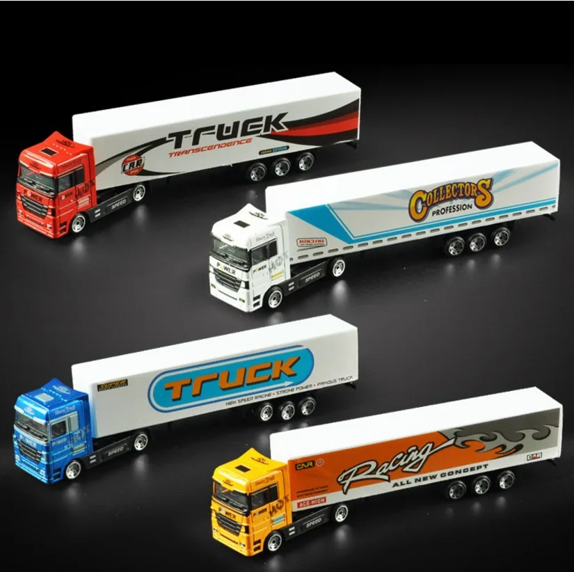 1:64 Scale Children Alloy Car Model Transporter Container Truck Boy Children Toy Car Gift Creative Gliding Transport Vehicle Toy