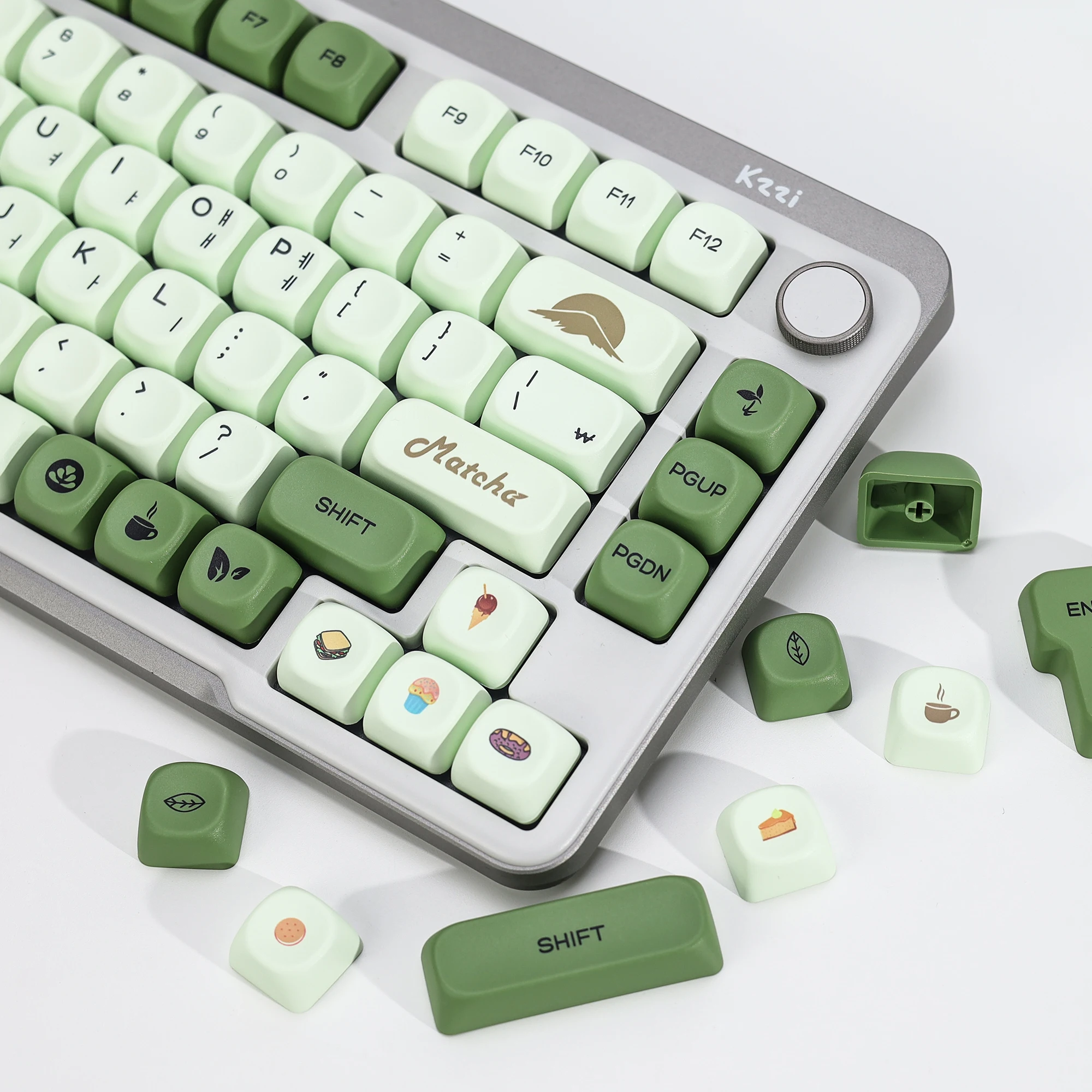 

Корейские кейкапы KBDiy в стиле Green Matcha, профиль KOA MOA, PBT, ретро, ISO, для 60% кастомных игровых механических клавиатур