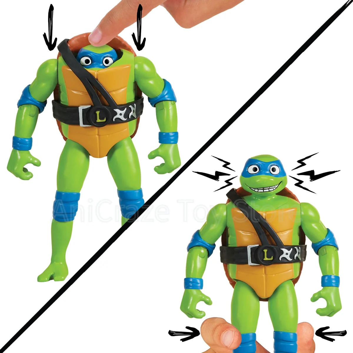 PlayMates Classic Action Figure Head Droppin Turtles Leonardo  Raphael Michaelangelo Donatello Playmates TMNT Figures Model Toys - view 3