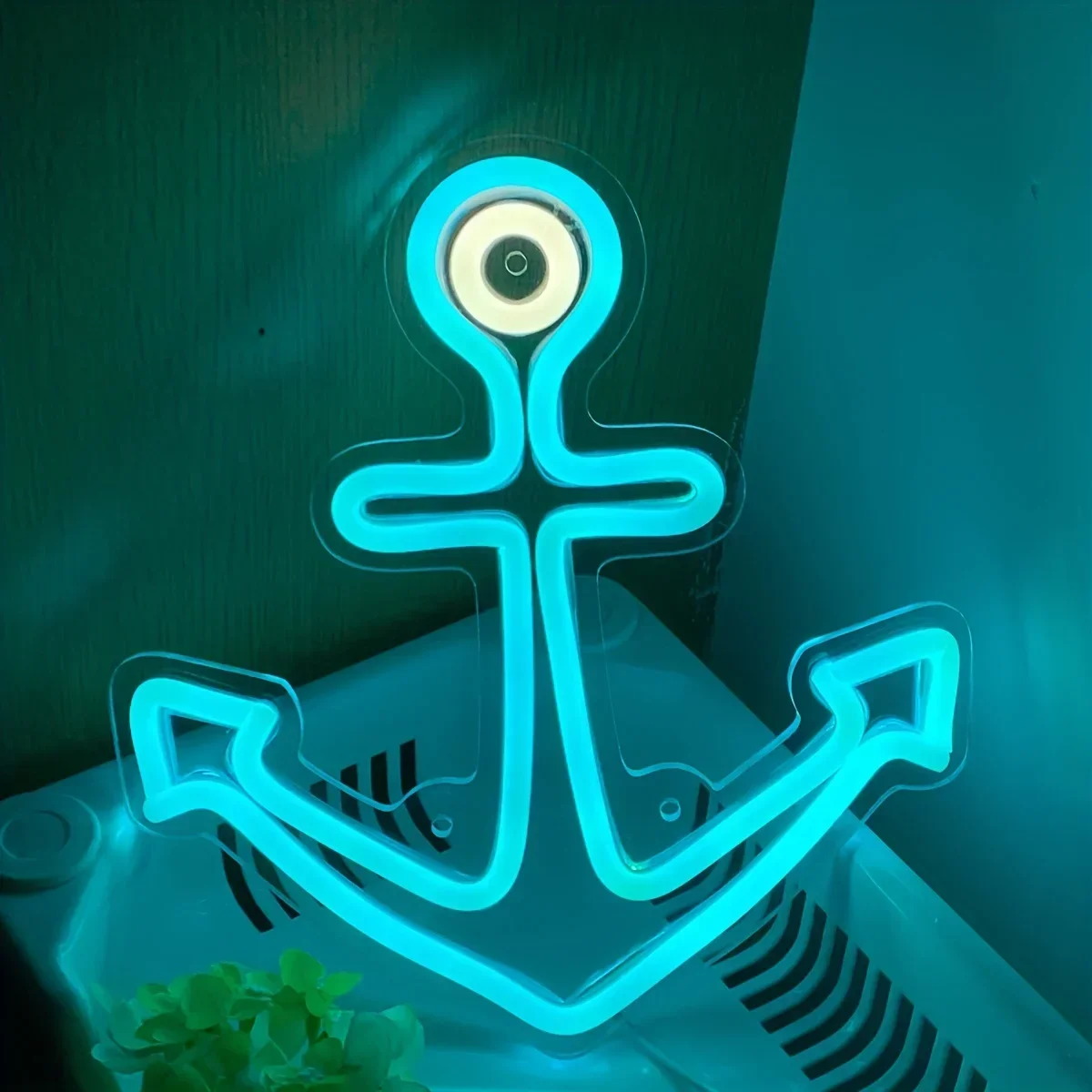 Anchor Neon Sign for Wall Decor,Led Lights Signs for Beer Bar Club Office Hotel Cafe Man Cave Restaurant bedroom boys room