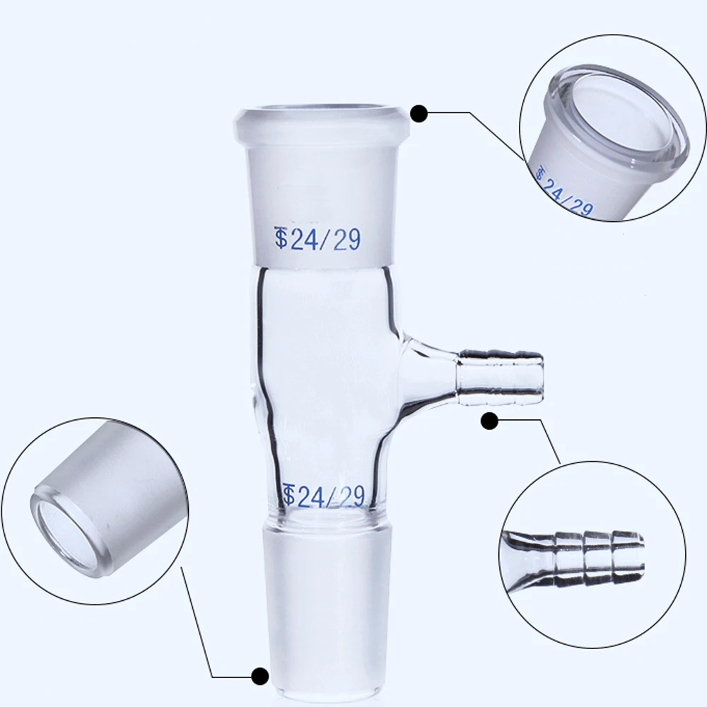 14/23 19/26 24/29 조인트, 2 포트, 3/4 포트, Boro. 유리 가스 가이드 튜브, 증류 블리드 진공 수신기 튜브, 실험실 유리 제품