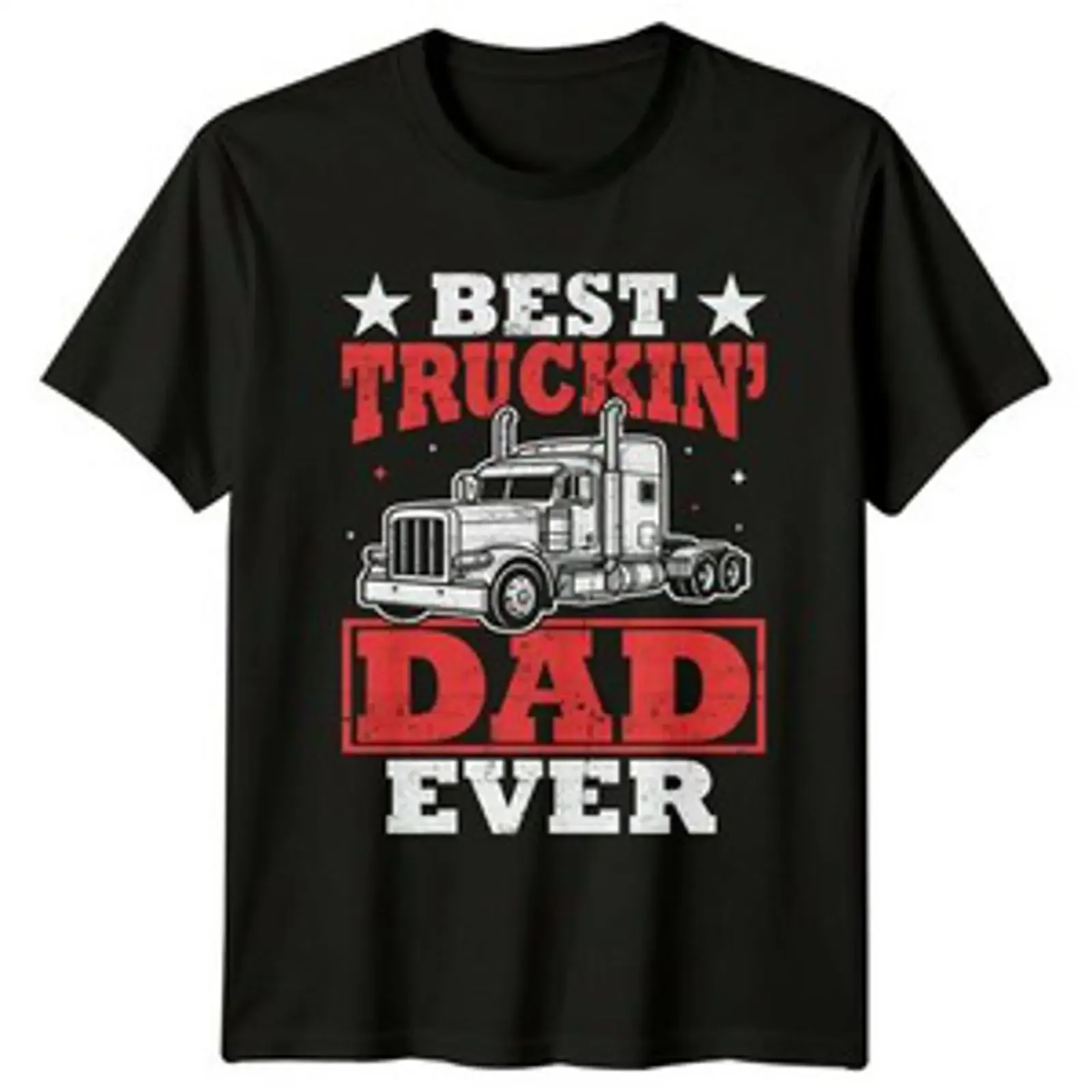 Best Truckin Dad Ever Herren T Shirt Semi Truck Fahrer Trucking Vatertag Geschenk vintage Washed Versatile Stylish Breathable