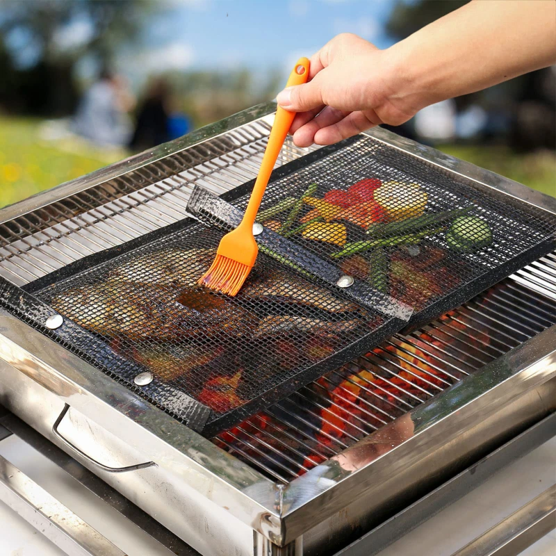 Mesh Grillzakken Herbruikbare Antiaanbaklaag Bbq Barbecuezakken Voor Houtskoolgas Rokers Bbq Vegetarische Grillzakken