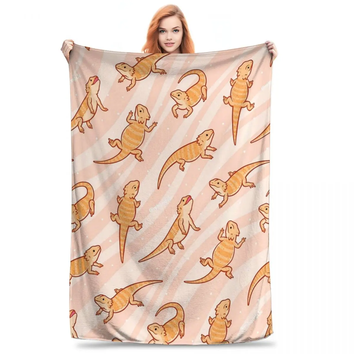 Bearded Dragons Blankets Flannel Portable Throw Blankets Sofa Throw Blanket For Home Bedroom Office Throws Bedspread Quilt