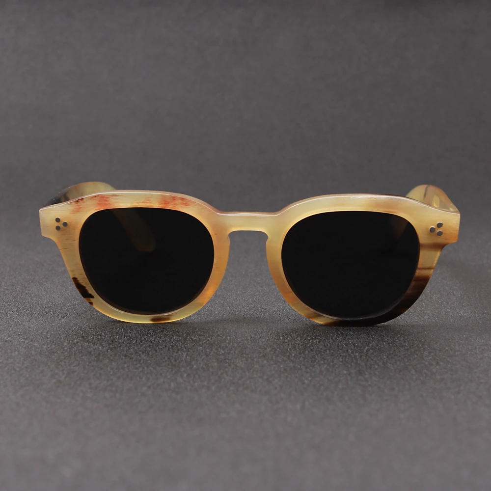 Brand fashion classic three nail glasses sunglasses handmade custom natural horn plate unique versatile glasses frame