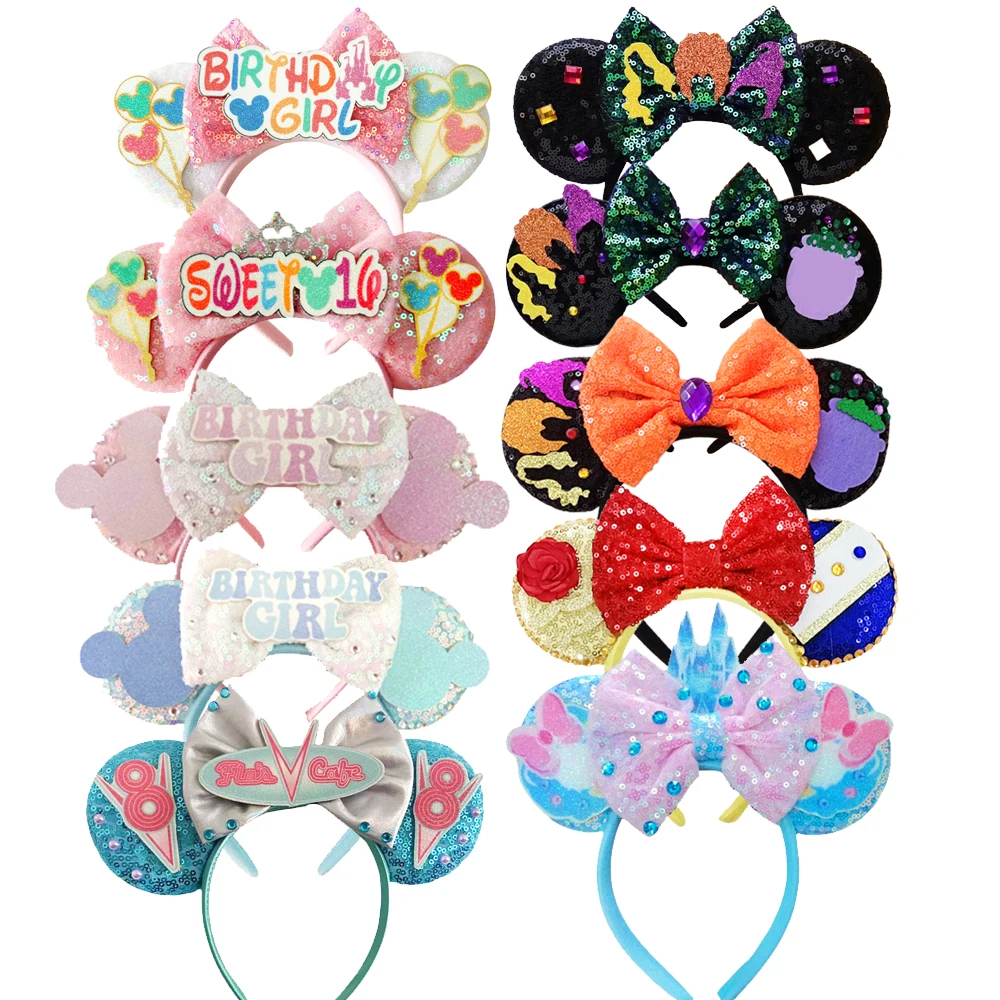 

Birthday Girl Mickey Mouse Ear Headbands For Women Girls Happy Birthday Mouse Ears Costume Accessories For Adults Women