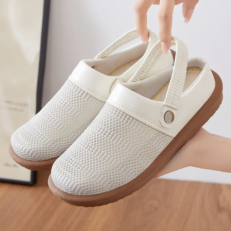 

Women's Summer PU Slippers Casual Outdoor Half-Slip Comfortable Leisure Shoes Daily Versatile Single-Strap Sandals 36-41