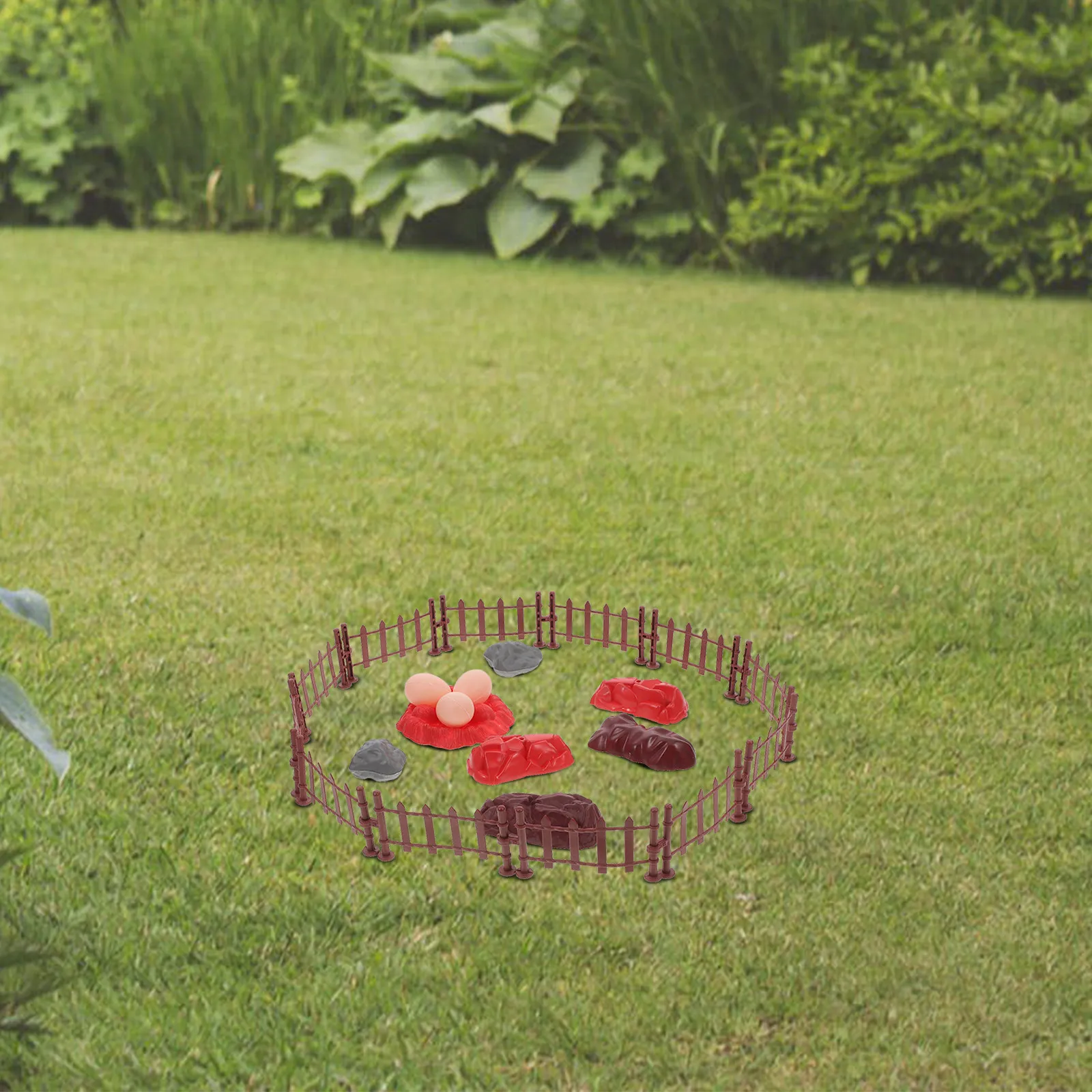 22Pcs Realistic Fence Stone Egg Nest Set Sand Table Miniature Garden Yard Decoration Simulation Landscape Accessories view 5