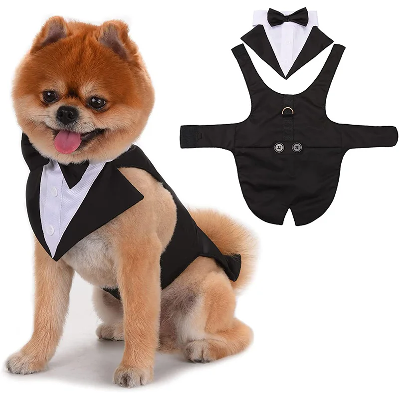 Pet Suits British Summer Teddy Shirt Dog Bow Tie Tuxedo Triangular Scarf Vest for Small Medium and Large Dogs Coat Pet Supplies