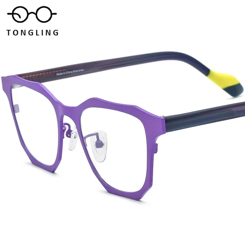 2026 New High-Quality Fashion Men Colorful Titanium-Plated Acetate Glasses-Retro Women Handcrafted Square Luxury Eyeglass Frame