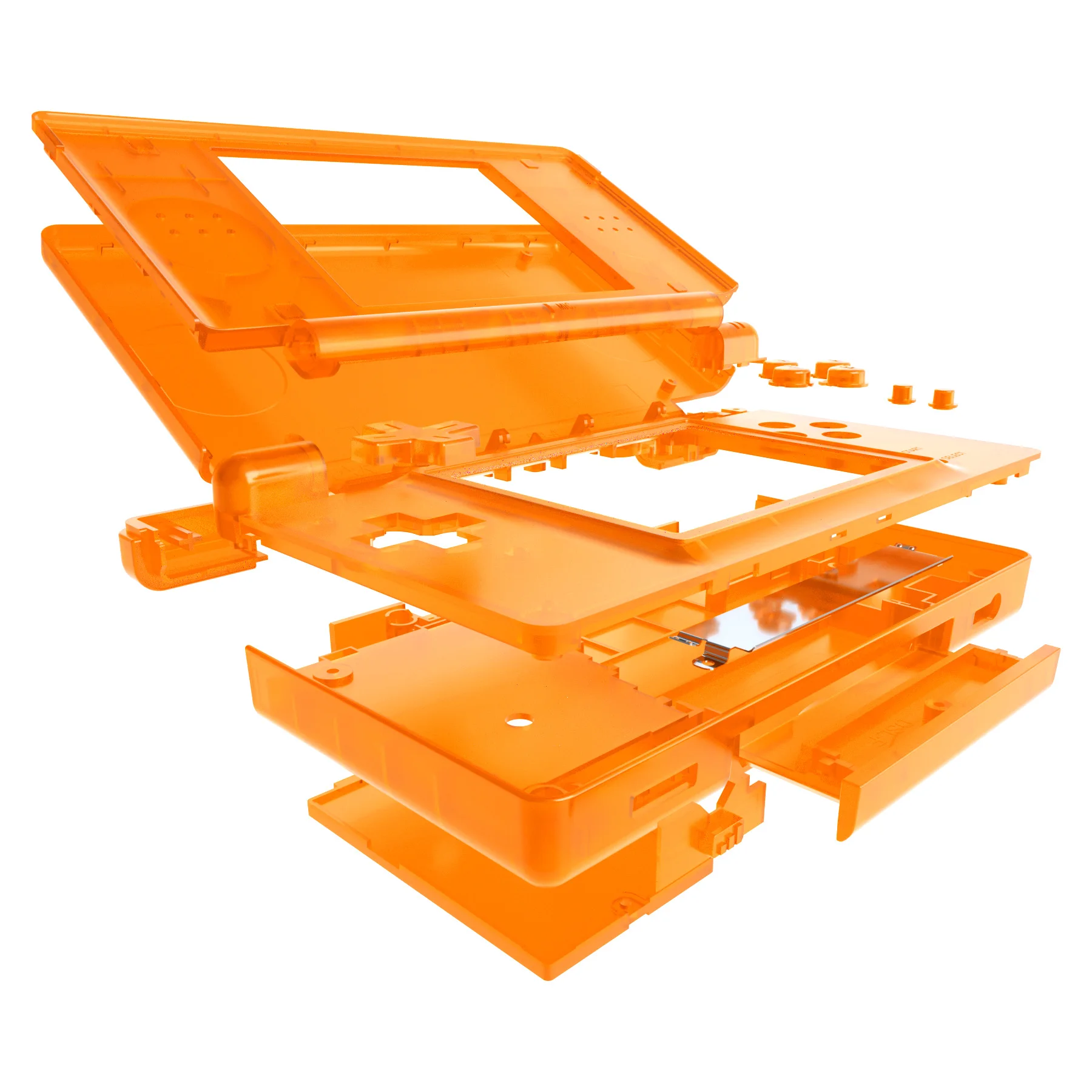 eXtremeRate vervangende volledige behuizing voor Nintendo DS Lite voor NDSL - helder oranje