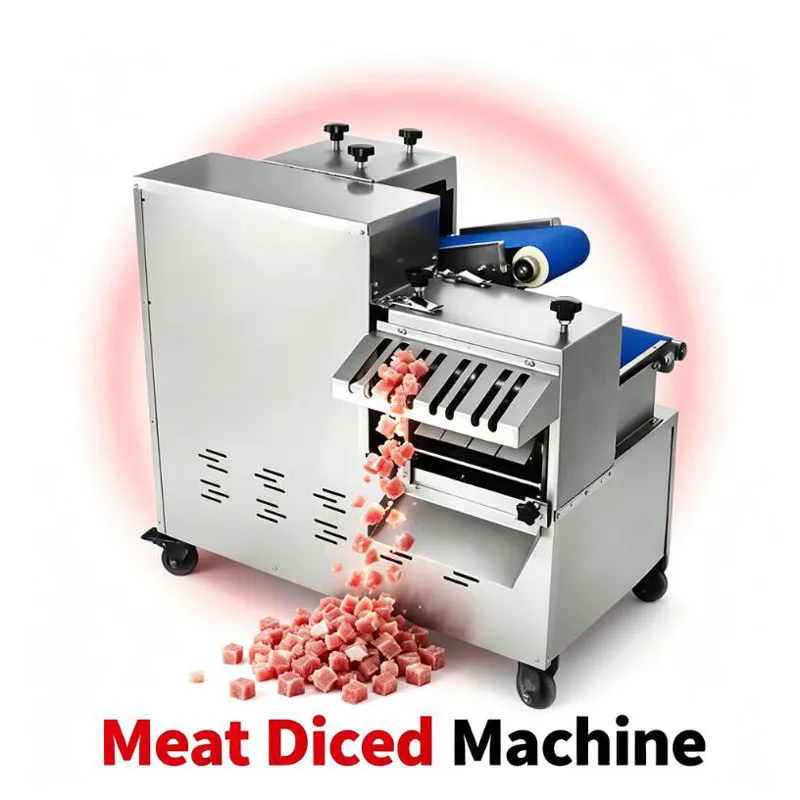 3 Blade Set Fresh Meat Dicing Machine Commercial One Time Forming Meat Dicer Automatic Meat Cutter For Pork Beef Mutton Chicken