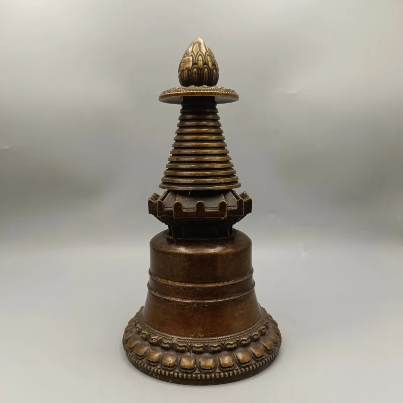 Gu Yun Zhai Buddha Pagoda Copper Ornament Antique Copperware Collection Home Decor Creative Craft Wholesale