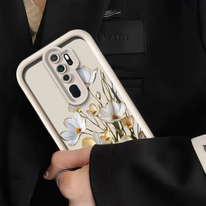 Phone Case For OPPO Realme 15 Pro 12 Lite 11 4G 5G 14 13 Pro Plus 9 8 8i 7 7i 6i 5i 5S Flower Print Shockproof Matte Cover