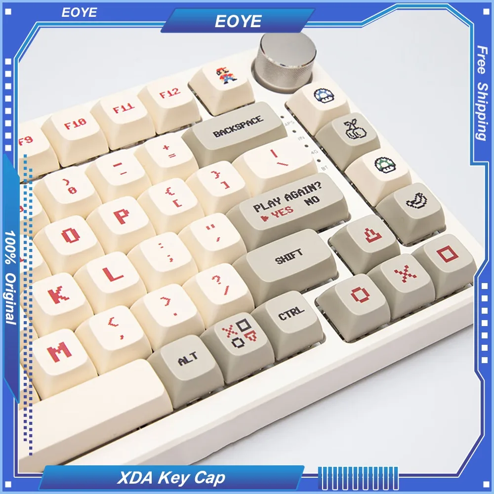 

PBT Heat Sublimation XDA Profile Keycaps Red White Machine Retro Style Game KBC 61/64/84/87/980/104 143 Keys Customized DIY