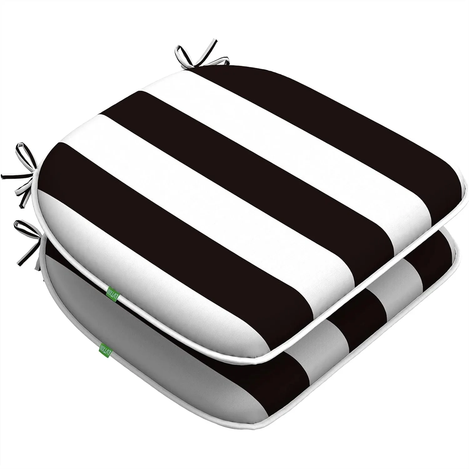 

Outdoor Chair Cushions Set of 2, Patio Seat Cushions D16xW17 Inch with Ties for Garden Furniture, Cabana Black