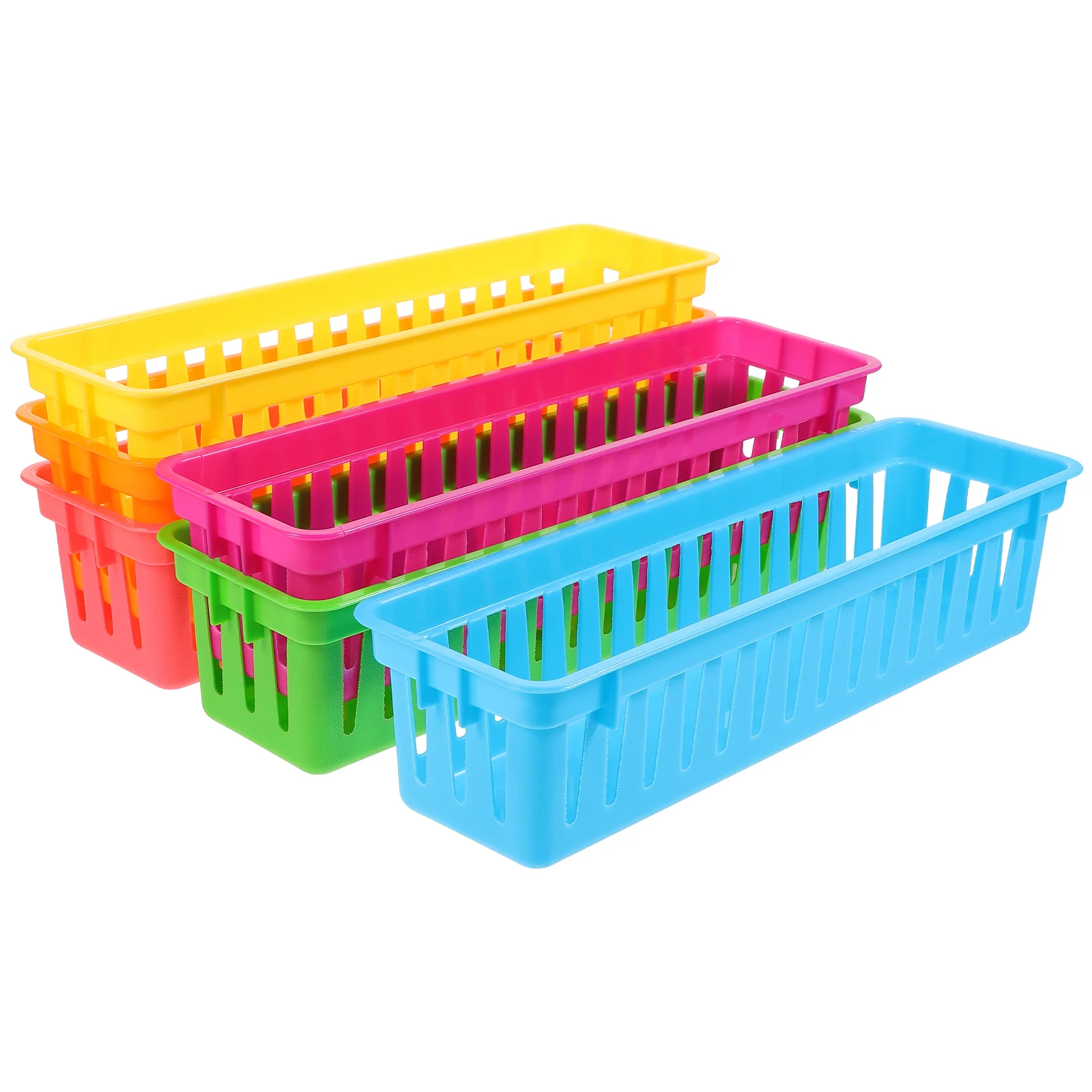 Imagem -01 - Plastic Desk Pencil Holder Colorido Papelaria Cesta Armazenamento Gaveta Cestas para Bandeja Recipiente Aula Suprimentos Pcs plastic desk pencil holder colorido papelaria cesta armazenamento gaveta cestas para bandeja recipiente aula suprimentos pcs 01