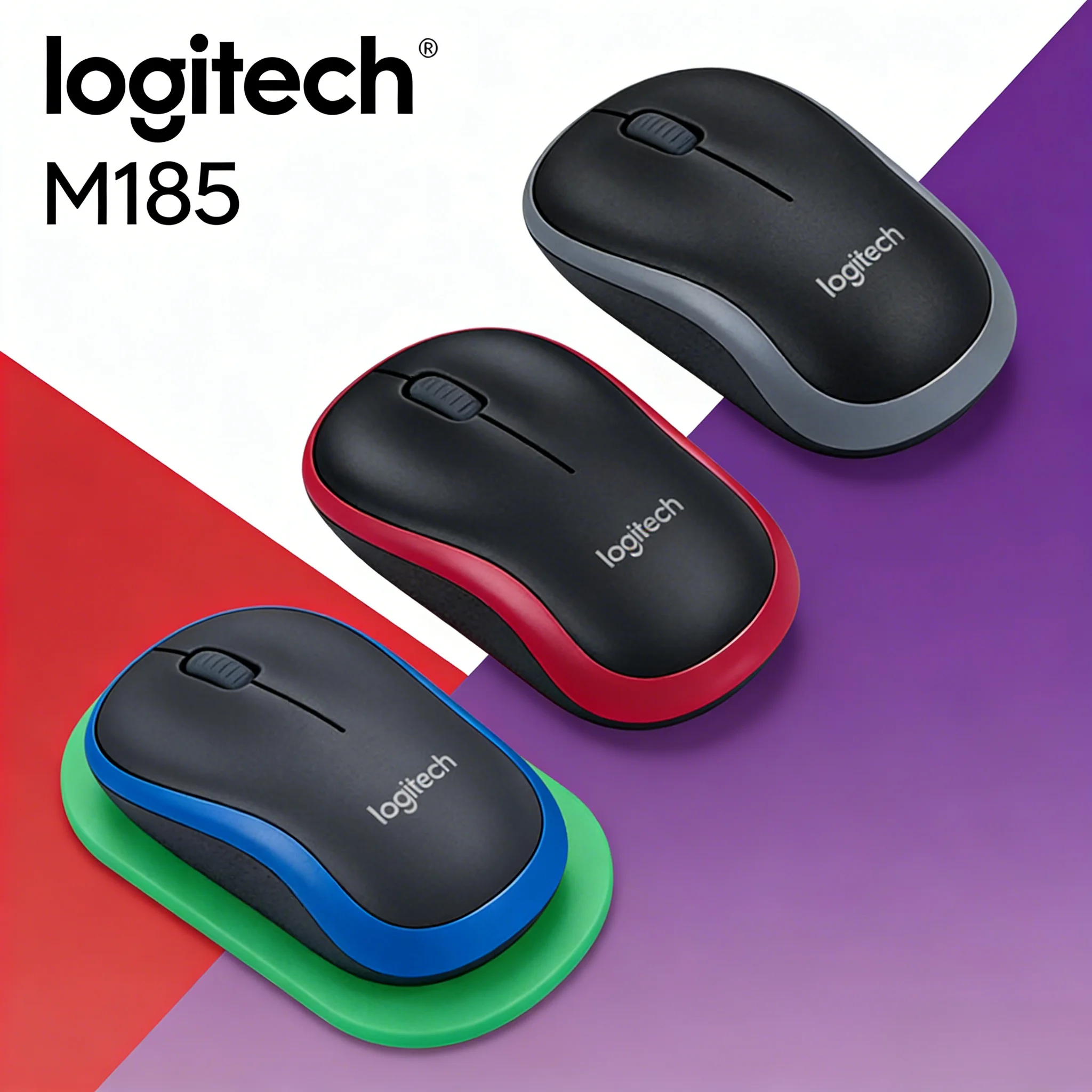 

Logitech M185, Perfect Wireless Mouse – USB, Left-Handed Friendly & Great Value