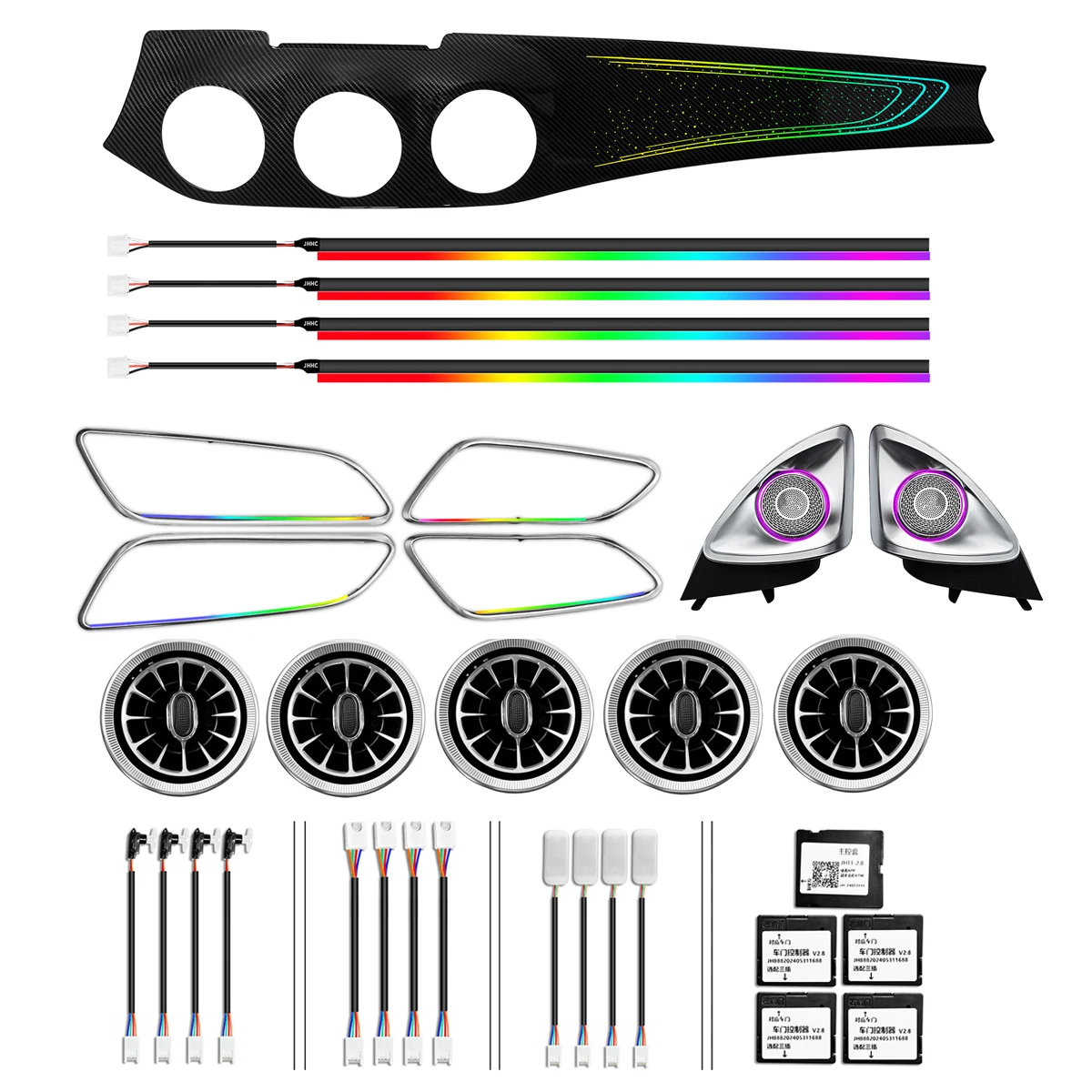 

ICarsin X156 Star, отделка приборной панели, окружающее освещение для Mercedes-Benz GLA 45 2013-2019 W156, обновление интерьера, аксессуары для светодиодного освещения