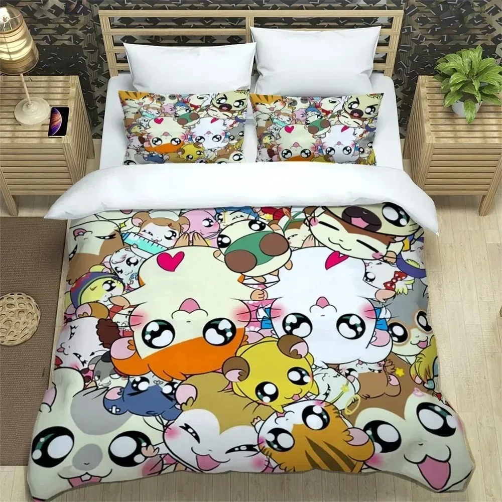 

3D Printing Cartoon Lovely Hamtaro Bedding Set Bedroom Soft Modern Bedspreads Comefortable Duvet Cover Quilt Cover Pillowcase