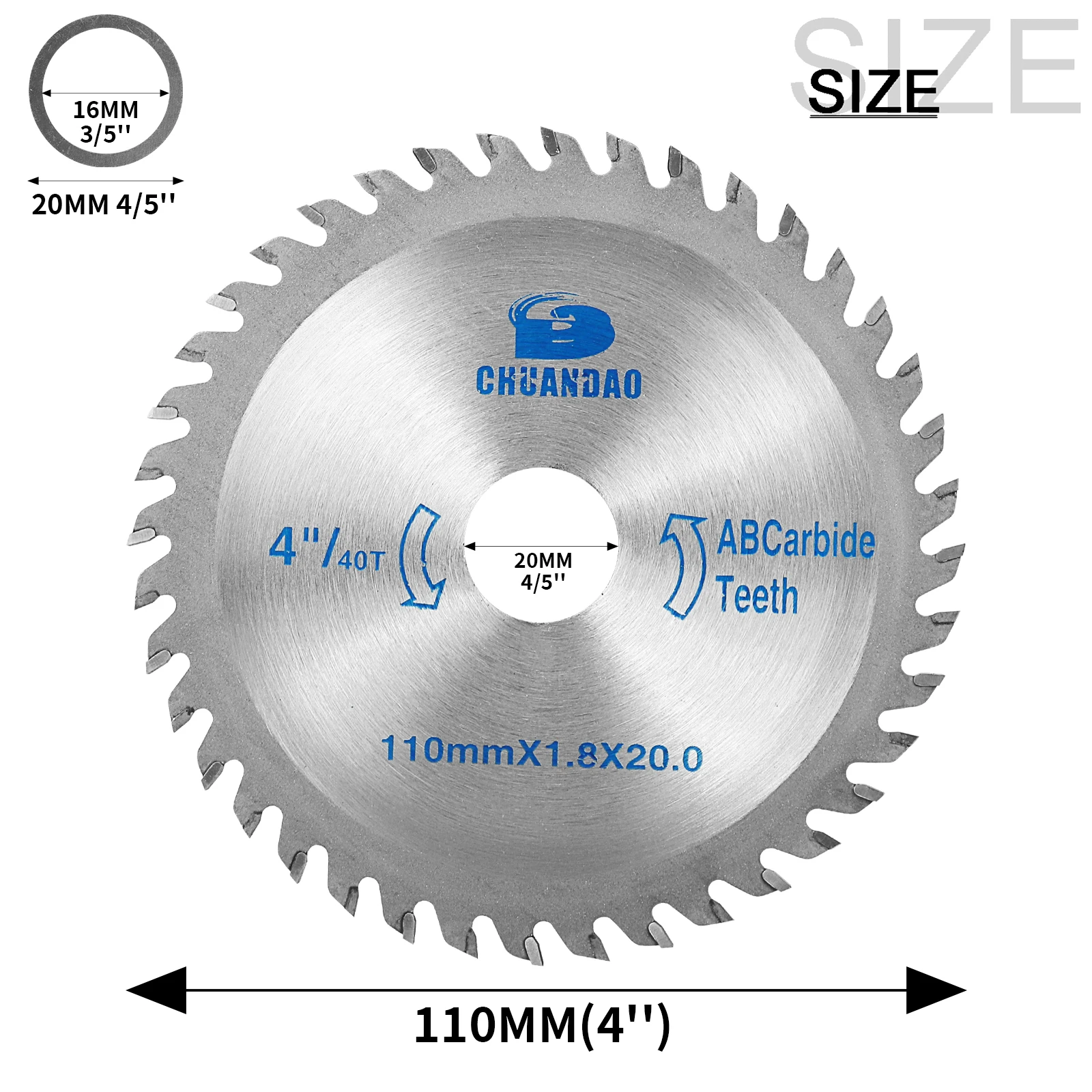 1PC ใบเลื่อยวงเดือนแผ่นเจียรสำหรับตัดไม้110มม.คาร์ไบด์ตัดไม้ Saw Blade