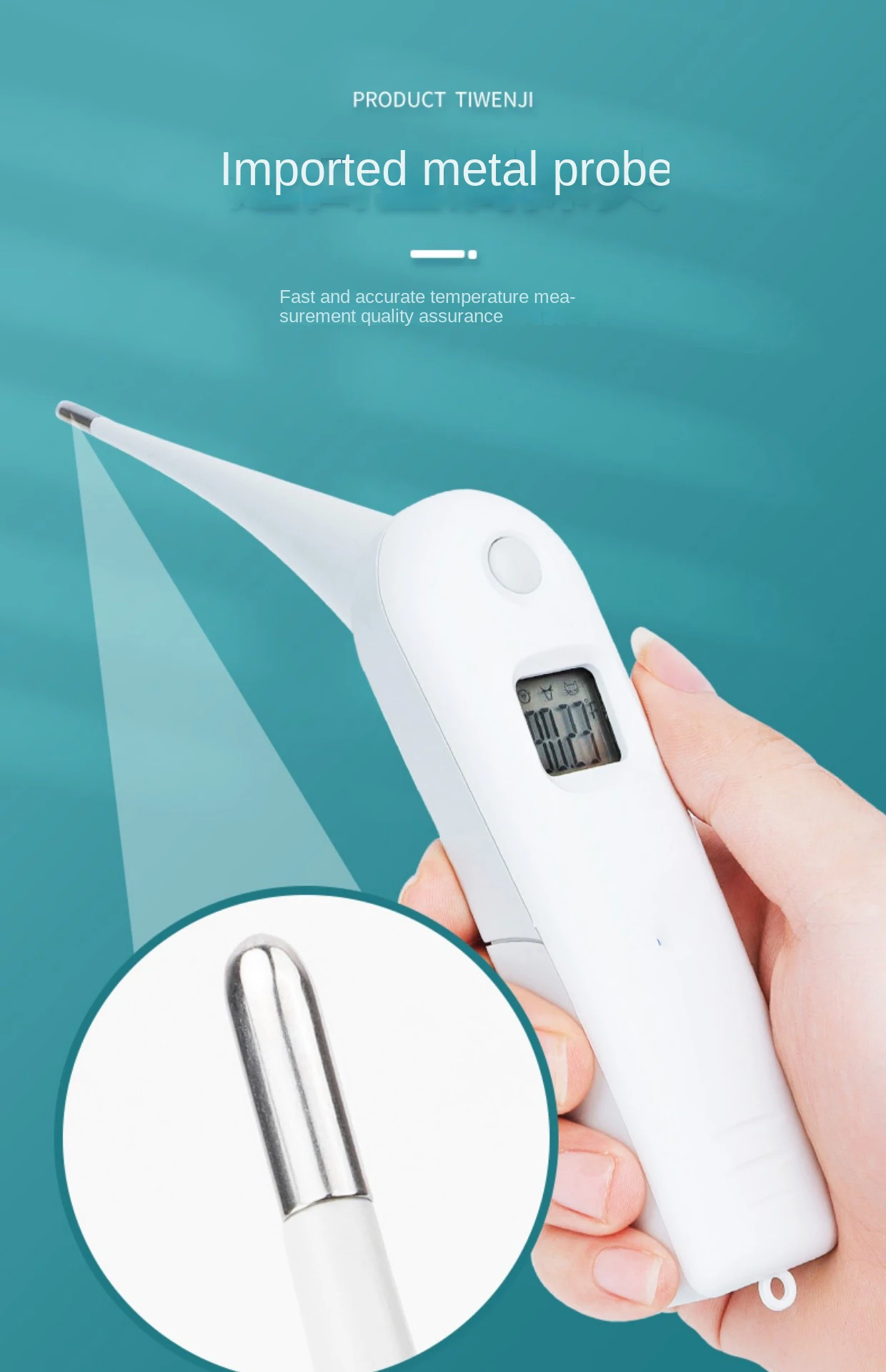 1 Stück Professionelles Elektronisches Rektalthermometer für Haustiere (Katzen, Hunde) – Schnelltest für Klinik, Zuhause, Veterinärmedizin, Tierhaltung – Detail 6