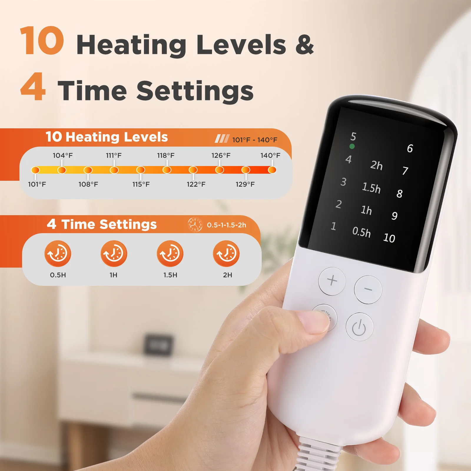 Electric Heating Pad Multifunctional Heating Waist Belt Hand Warmer 10 Levels Heated Blanket For Shoulder Back Uterus Warm Mat