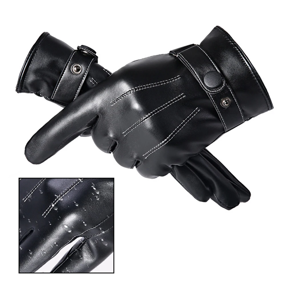 Motorcycle Winter Gloves Touch Screen Snow Skiing Windproof Waterproof Leather Motorcycle Gloves 24*11.5*1.5CM