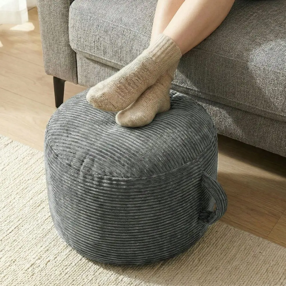 

Ottoman Stuffed Round Stool Floor Pouf Chair Square Pouf Ottoman Modern Foam Filled Foot Rest For Living Room,Wedding, Christma