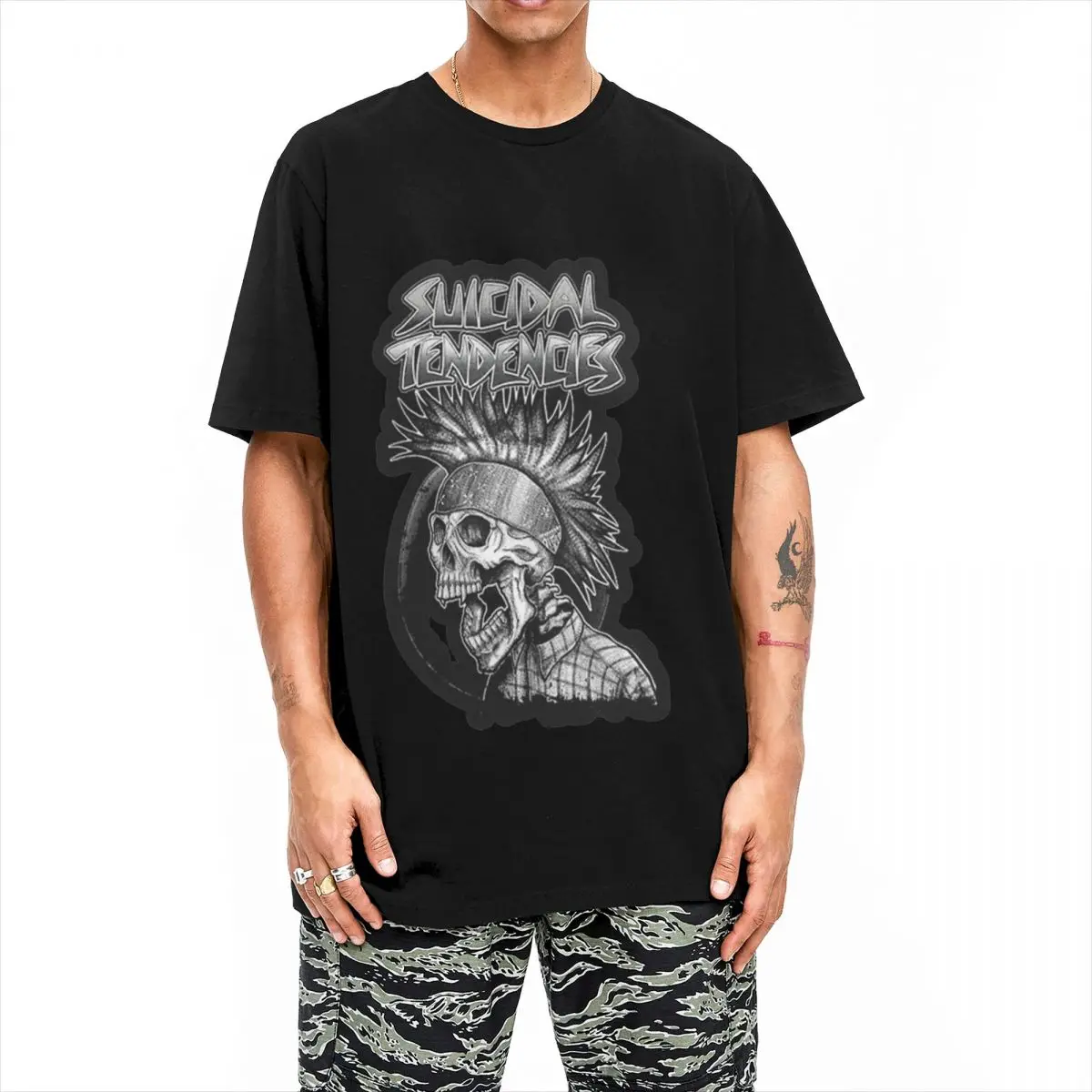 Oversized T-Shirt Suicidal Tendencies Cotton T-Shirts music artwork Fashion T shirt Beach Y2K Casual Casual Short Sleeve Tops